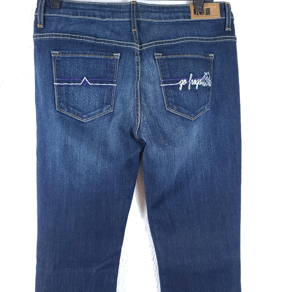OCJ Apparel TCU Go Frogs Print Collegiate Jeans - Picture 6 of 9
